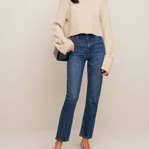 Liza Ultra High Rise Straight Jeans ( Reformation, size: 25, color: Icarian)